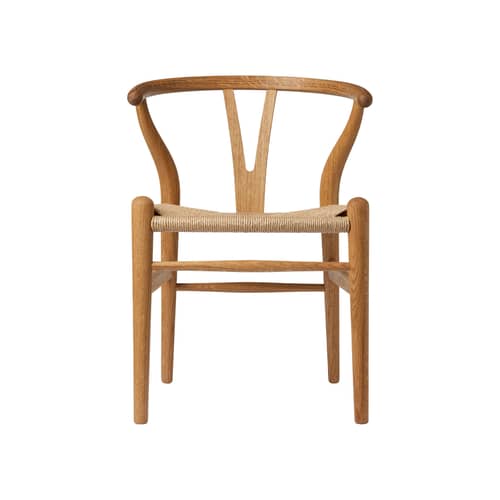 Kinderstuhl CH24 Wishbone Chair holz natur / Hans J. Wegner, 1950 - CARL HANSEN & SON - Geölte Eiche / Natürliches Seil - FSC aus massiver Eiche, Papierseil