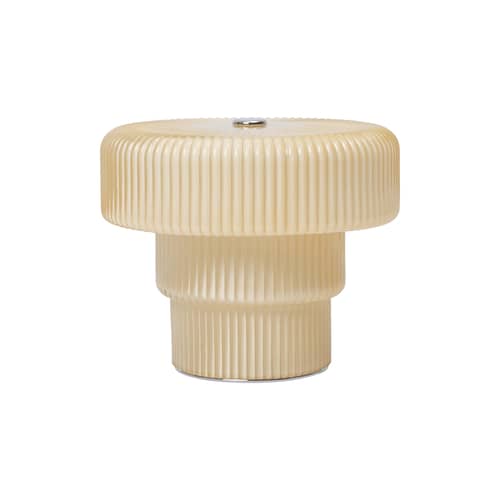 Lampada senza fili ricaricabile Ripple LED vetro beige / Ø 12 x H 10 cm - Ferm Living - Avena - Vetro soffiato a bocca