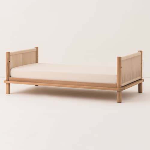 Lit enfant Latitude / 82 x 152 cm - NOBODINOZ - Lit enfant - Chêne massif, Corde coton