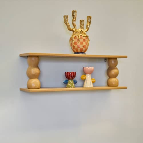 Mensola a muro Solan legno beige / L 80 x P 20 x H 25 cm - Bloomingville - Beige - Abete, MDF