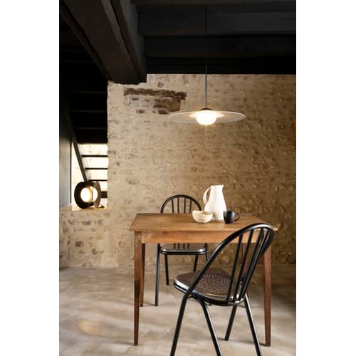 Mono L600 Pendant metal glass grey black / LED - Ø 60 cm / Adjustable - DCW éditions - Ø 60 cm / Dark grey - Aluminium, Glass