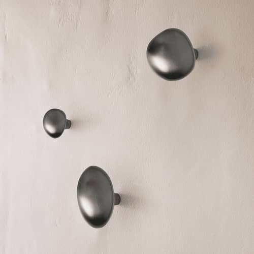 Patère Mushroom métal noir / Poignée - Ferm Living - Noir mat - Laiton massif