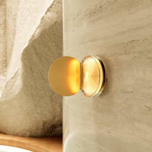 Poudrier LED Wall light metal gold / Mirror - DCW éditions - Gold - Glass, Steel