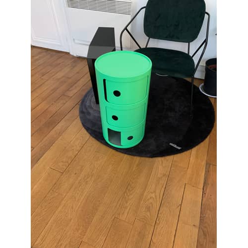 Rangement Componibili vert (1968) / Mat - 3 tiroirs - H 58 cm / Recyclé - Exclusivité en édition limitée - Kartell - Vert mat - Technopolymère thermoplastique recyclé