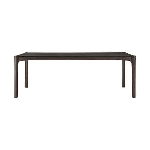 PI Rectangular table wood brown / 220 x 95 cm - 8 people - Ethnicraft - Dark Brown Teak - Solid teak
