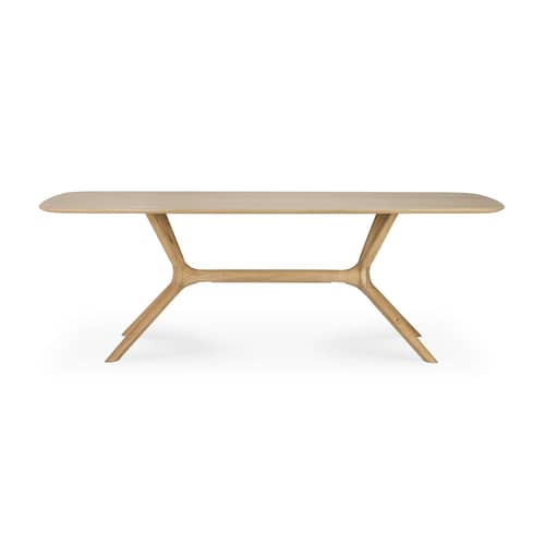 X Rectangular table natural wood / 224 x 100 cm - 8 people / Solid oak - Ethnicraft - Natural oak - Oiled solid oak