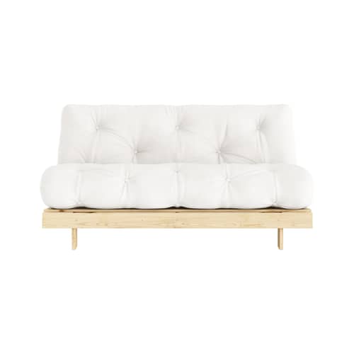 Divano convertibile Roots legno bianco / L 160 cm - 3 posizioni / Struttura in pino chiaro - KARUP - Naturale 701 / Pino chiaro - Espanso, Fibre riciclate miste, Pino massello certificato FSC, Tessuto