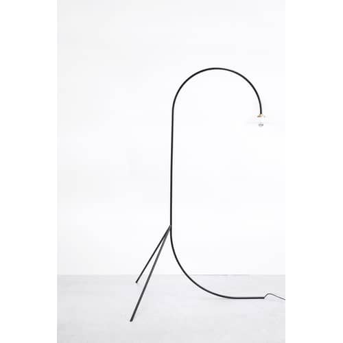 Lampada a stelo Standing Lamp n°1 metallo nero / H 190 cm - valerie objects - Nero - Acciaio, Vetro
