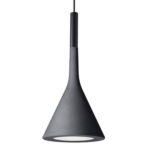 Suspension Aplomb   / Béton - Ø 17 cm x H 36 cm / Câble 3,5 mètres - Foscarini - Anthracite - Béton, Polycarbonate laqué