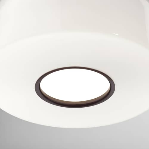 Suspension Bellhop Glass S2 verre marron / Ø 45 x H 25,2 cm - Flos - Chocolat - Aluminium, Verre opalin triplex