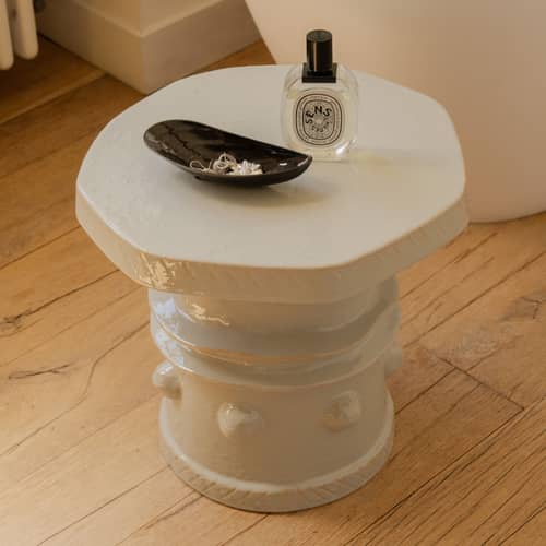 Table d\'appoint Clara 08 céramique gris / Ø 39 x H 37 cm - Serax - Gris - Grès émaillé