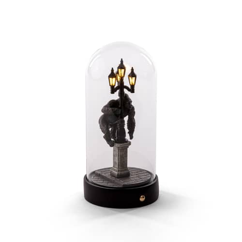 My Little Kong LED Table lamp glass transparent / LED - H 22 cm - Seletti - Black / Transparent - Glass, Resin