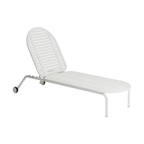 Transat inclinable à roulettes Week-end métal blanc / Aluminium - Petite Friture - Blanc - Aluminium