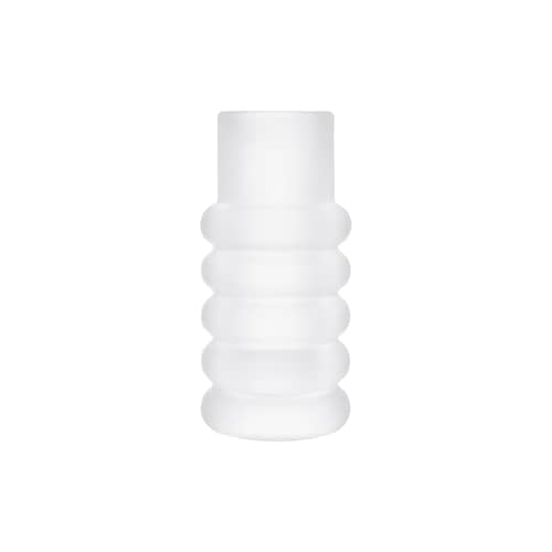 Press Stem Vase glass white - Tom Dixon - Frosted - Pressed glass