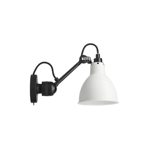 Applique avec prise N°304 SW matériau composite blanc - DCW éditions - Corps Noir / abat jour Blanc - Metal