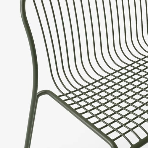 Banc avec dossier Thorvald SC111 métal vert / L 129 cm - &tradition - Vert bronze - Acier thermolaqué
