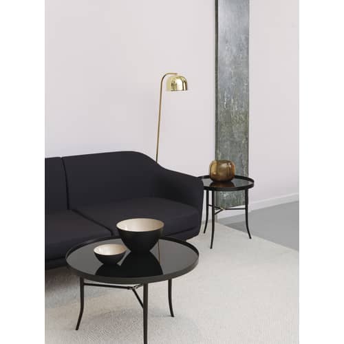Bol Krenit métal beige / 30 cl - Ø 12,5 x H 5,9 cm / Herbert Krenchel, 1953 - Normann Copenhagen - Noir / Intérieur sable - Acier