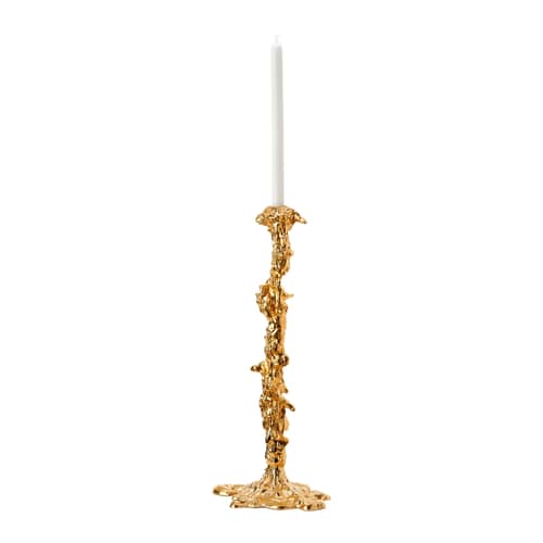 Bougeoir Drip XXL or métal / 20 x 22 x H 50 cm - Fonte d\'aluminium - Pols Potten - Or - Fonte d\'aluminium
