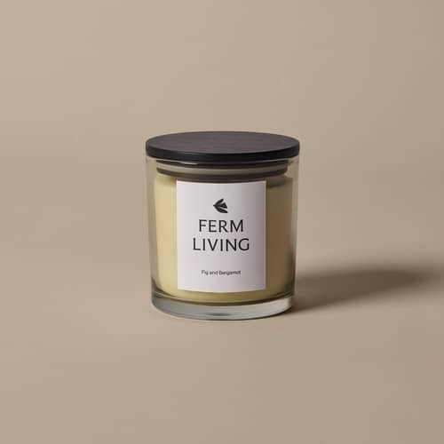 Candela profumata Vitto vetro bianco / Limone Bergamotto - H 10 cm - Ferm Living - Limone Bergamotto - Cera di colza, Vetro
