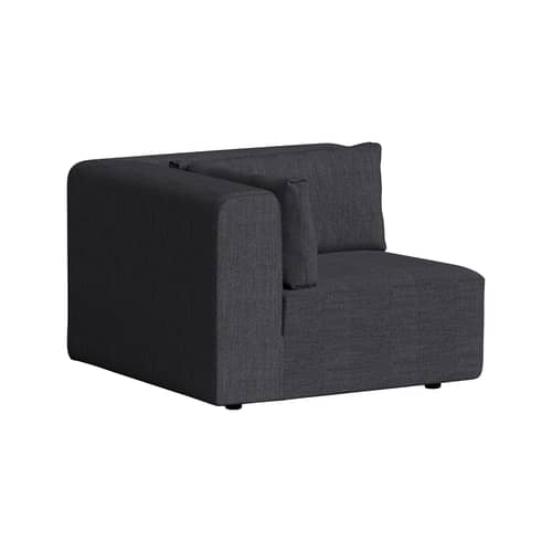 Fauteuil Bridge tissu gris / Module d\'angle droite-gauche pour canapé modulable - TIPTOE - Gris ardoise - Bois, Mousse, Tissu en laine