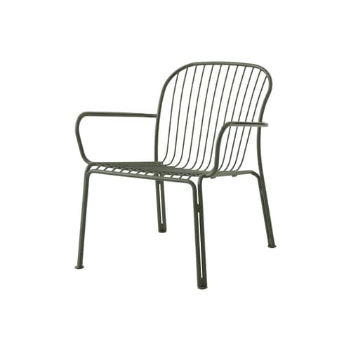 Fauteuil lounge Thorvald SC101 / Avec accoudoirs - &tradition - Vert bronze - Acier