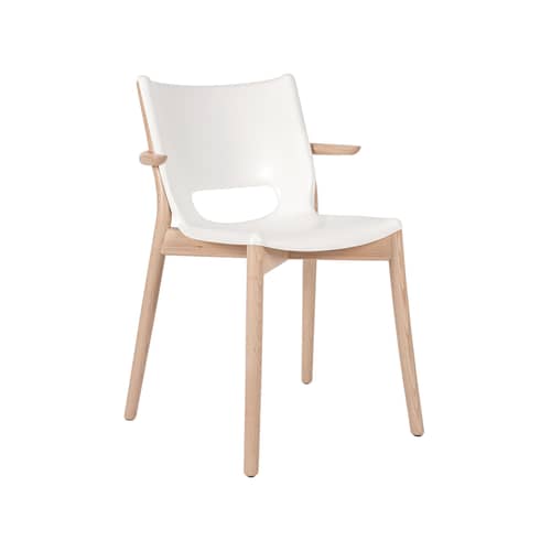 Fauteuil Poêle Collection métal blanc / By Philippe Starck - Alessi - Blanc / Hêtre naturel - Acier coloré à la résine époxy, Hêtre