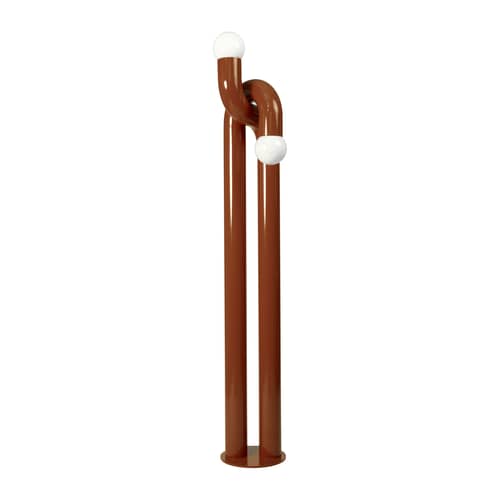 Lampadaire Modulation métal marron / H 185 cm - Axel Chay - Marron - Acier laqué, Verre