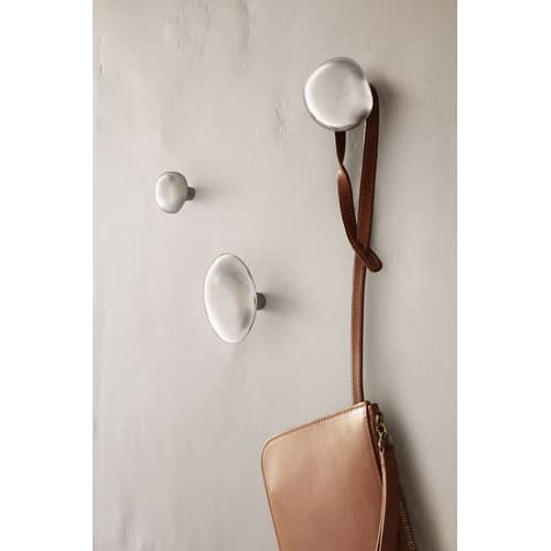 Patère Lemon gris argent métal / Poignée - Ferm Living - Acier poli - Acier inoxydable