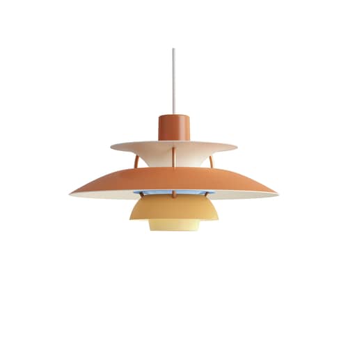 PH 5 Mini Pendant metal orange / Ø 30 cm - Louis Poulsen - Orange / Bronze rods - Aluminium