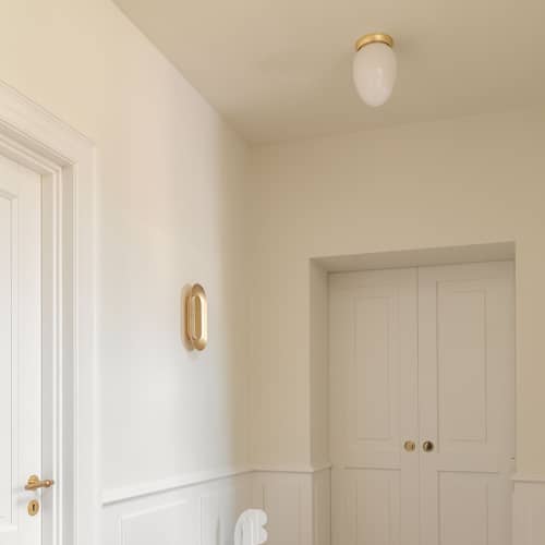 Rizzatto 171 Ceiling light glass white / Ø 17 cm - NUURA - Ø 17 cm - Aluminium, Mouth blown glass