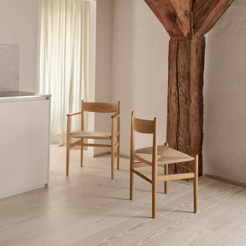 Sedia CH36 legno naturale / Hans J. Wegner, 1962 - Corda di carta - CARL HANSEN & SON - Rovere oliato FSC / Corda naturale - , Compensato di rovere oliato, Massello di quercia oliato