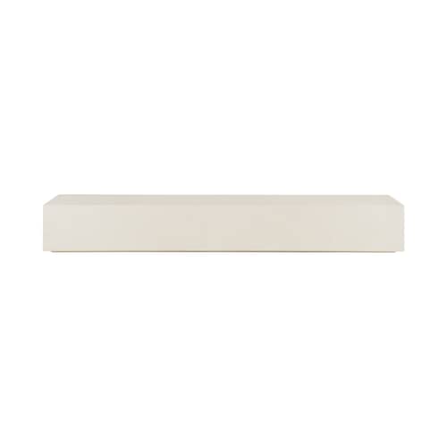Console basse Elements / 220 x 45 x H 30 cm - Microciment - Ethnicraft - L 220 cm / Blanc cassé - Microciment verni
