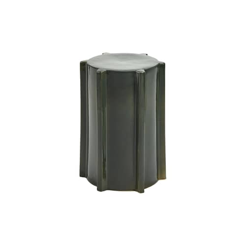 Table d\'appoint Pawn Geometric céramique vert / Tabouret - Ø 31,3 x H 45 cm - Serax - Vert foncé - Grès émaillé