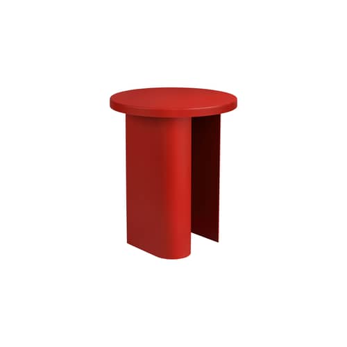 Table d\'appoint Sato métal rouge / Ø 35 x H 42,5 cm - NOO.MA - Rouge tomate - Acier