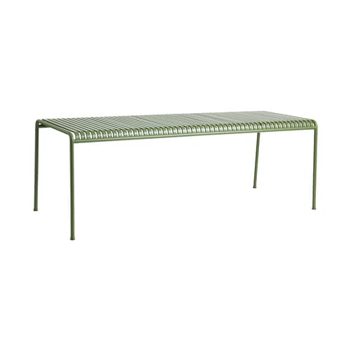 Table rectangulaire Palissade métal vert / 220 x 90 cm - Hay - Vert olive - Acier thermolaqué