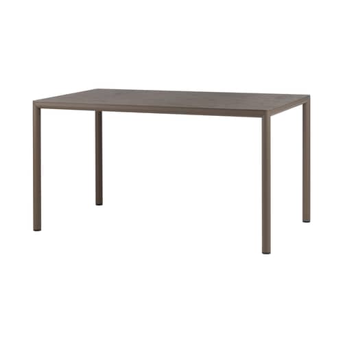 Table rectangulaire Piave marron / 140 x 80 cm - Stratifié texturé - NARDI - Tabac - Aluminium, Stratifié HPL