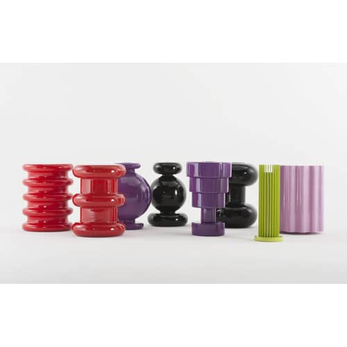 Tabouret Pilastro plastique rose / H 46 x Ø 35 cm - By Ettore Sottsass - Kartell - Rose - Technopolymère thermoplastique