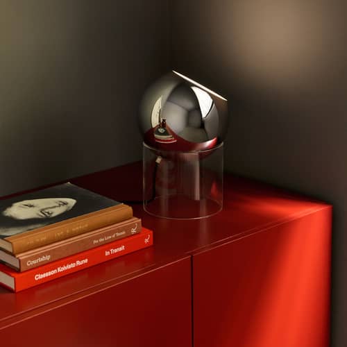 Tischleuchte Topan VP13 metall silber / H 31 cm - Verner Panton, 1959 - &tradition - Verchromt - Polyacryl, Verchromtes Aluminium