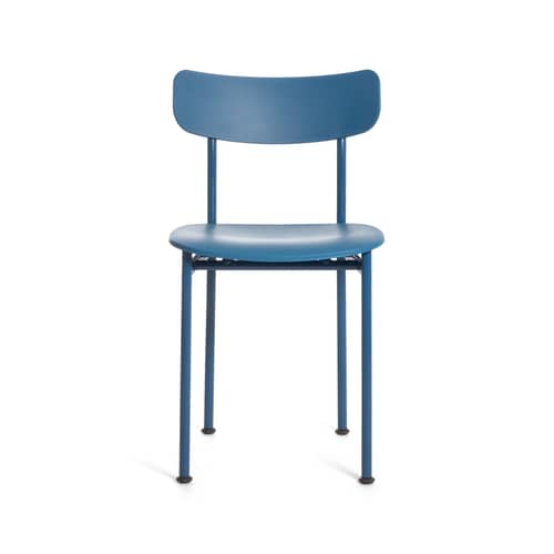 Chaise Motta bleu / Jasper Morrison - Polypropylène recyclé - Magis - Bleu - Acier, Polypropylène recyclé