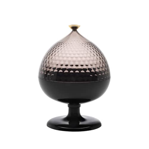 Centre de table Pumo plastique noir / Ø 21 x H 29 cm - Kartell - Noir / Fumé - Technopolymère