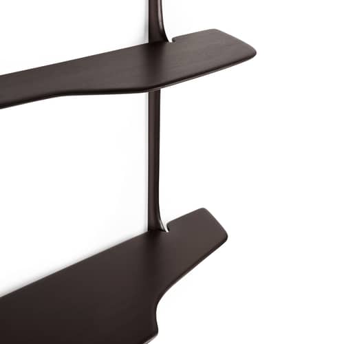 Bureau mural PI bois marron / L 140 x Prof. 48 cm - Ethnicraft - Acajou brun foncé - Acajou massif teinté