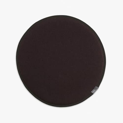 Coussin d\'assise Seat Dots tissu marron noir / Ø 38 cm - Réversible - Vitra - Noir / Marron - Mousse, Tissu