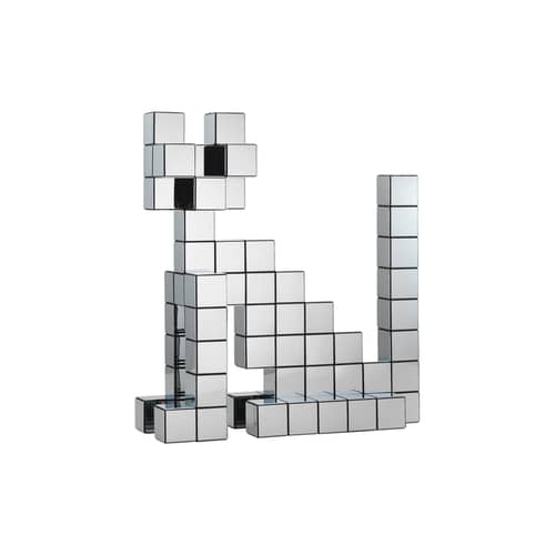 Dekoration Panton Cubes Cat plastikmaterial silber / Set Chat – Verner Panton, 1974 - Vitra - Schwarz / Verchromt - Recyceltes ABS