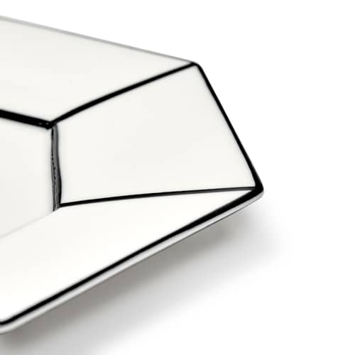 Dessertteller Carte Blanche keramik weiß / Set von 2 - Ø 22 cm - Serax - Weiß & Schwarz - Porzellan