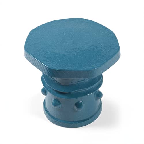Clara 08 End table ceramic blue / Ø 39 x H 37 cm - Serax - Blue - Enamelled sandstone