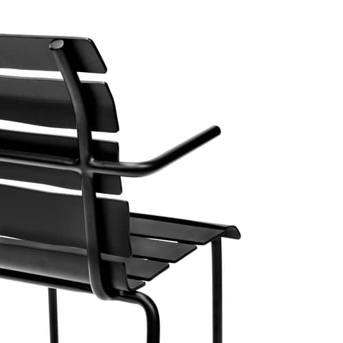 Fauteuil empilable Aligned métal noir / By Maarten Baas - Aluminium - valerie objects - Noir - Aluminium thermolaqué