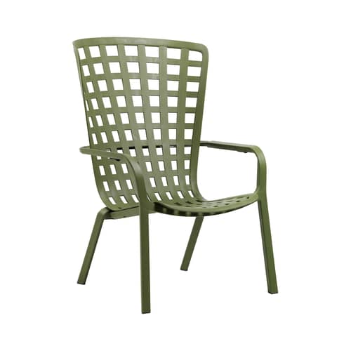 Fauteuil empilable Folio vert / Dossier multiposition - NARDI - Agave - Résine de fibre de verre