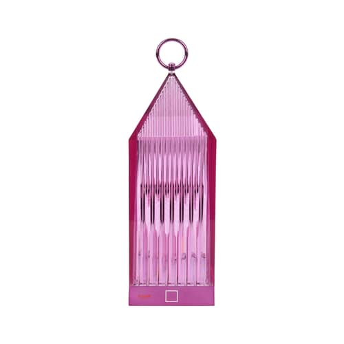 Kabellose, wiederaufladbare Außenlampe Lantern LED plastikmaterial rosa / Fabio November, 2017 - Recycled - Kartell - Glyzinie - Recyceltes PMMA