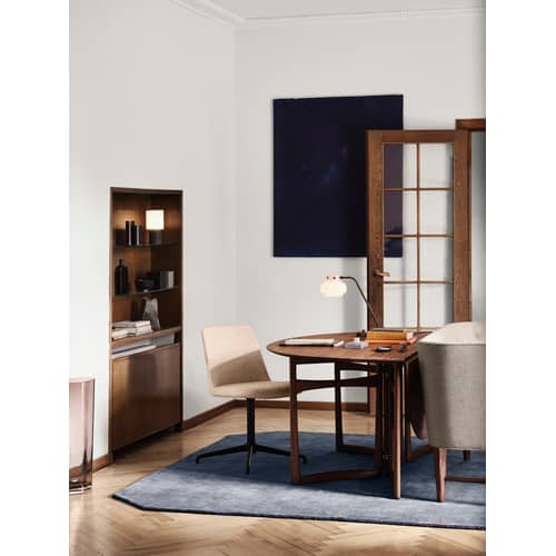 Lampada senza fili ricaricabile Manhattan SC52 metallo tessuto beige / Metallo e tessuto - &tradition - Bronzo / Tessuto beige - alluminio estruso, Tessuto