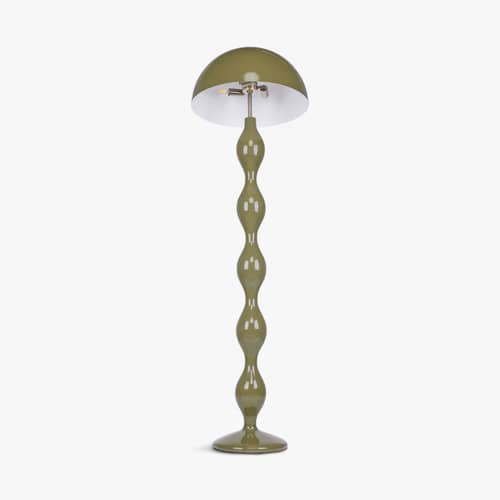 Lampadaire Powers métal vert - NV GALLERY - Vert olive - Fer laqué, Polyrésine